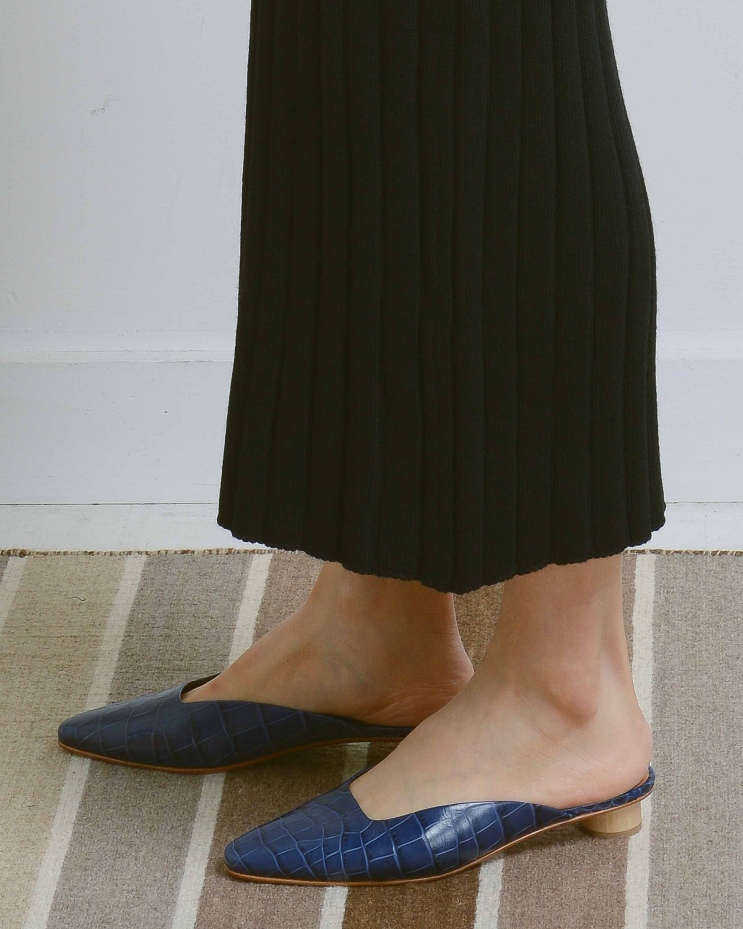 Navy Carmen Slides